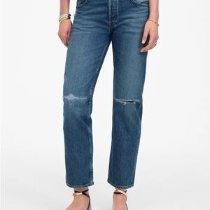 Madewell The Dean Easy Straight Crop Jeans, size 26